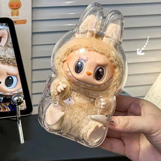Transparent Protective Cover for Lebubu PlushFigure Doll & The Monsters, Standing & SittingPosture