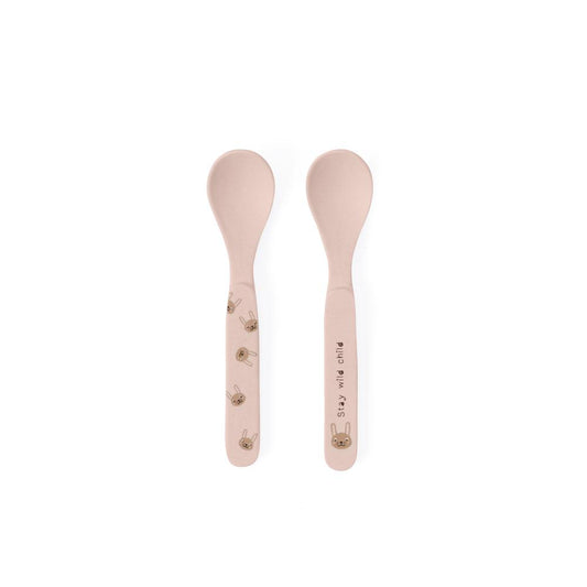 Rabbit Bamboo Spoon Set in Rose